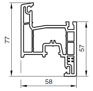 Профиль NOVOLINE RED MAX 2023 58-3К, створка 9 паз Z 77, 6.5 м